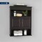 Espresso Bathroom Wall Mounted Storage Cabinet with 2 Shelves